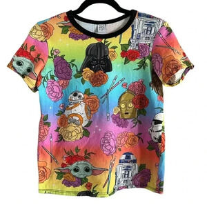 Wild Rich Kids T-Shirt Youth Size 12 colorful floral Star Wars Print short sleev